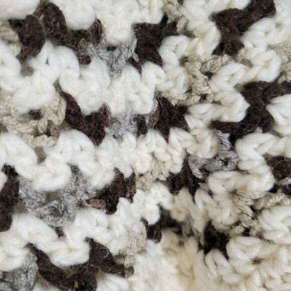 Alpaga blend hand crochet fairisle thick ski sweater - Picture 6 of 7